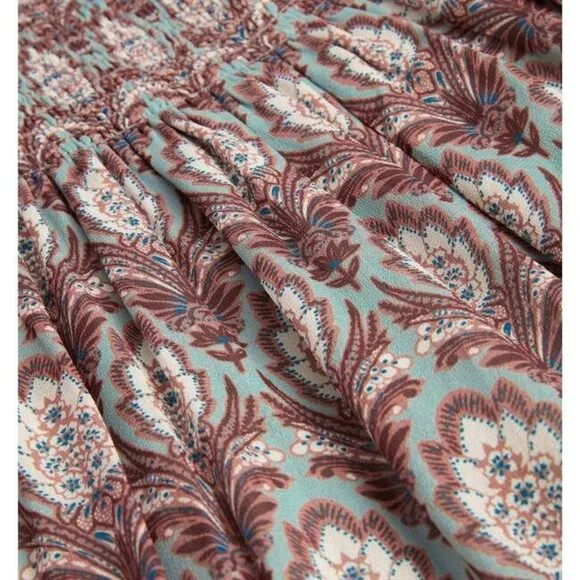 NWT Hill House Ribbon Ellie Nap in Pinecone Sage Chiffon Smocked Midi Dress S - Picture 6 of 6